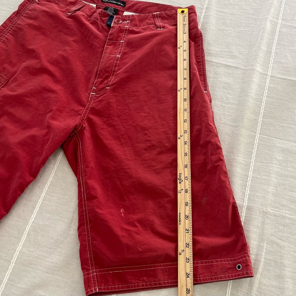 VINTAGE No Boundaries Men's Red Cargo Shorts 32 Y2K Skater Baggy Techwear - Picture 10 of 12